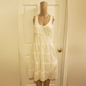 Inc white sleevless dress 100% cotton sz 8